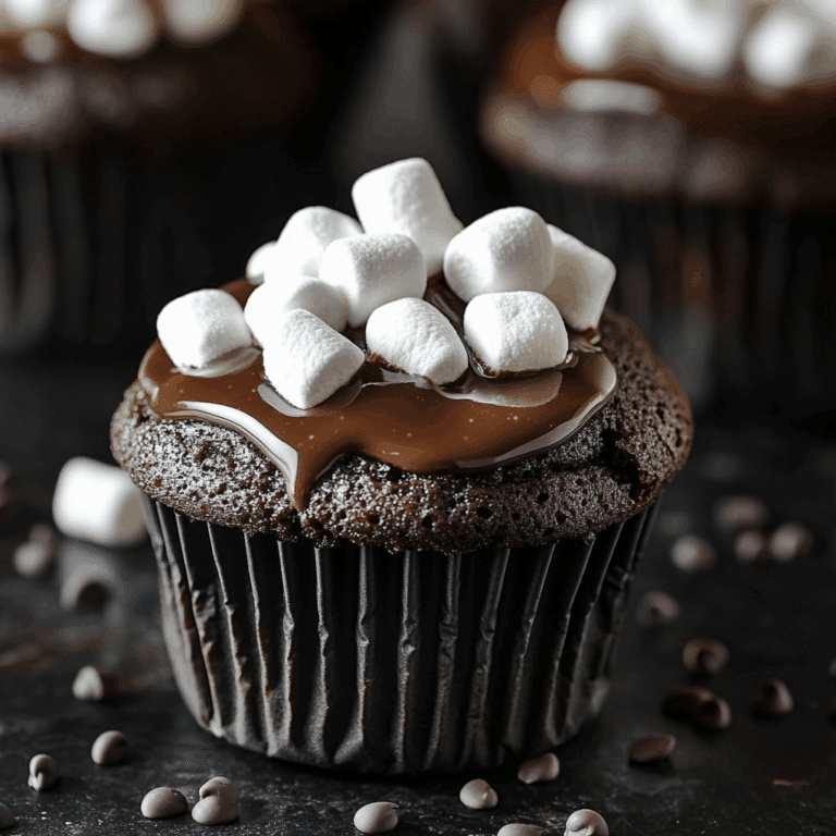 Chocolate Cauldron Cupcakes with Marshmallow Filling