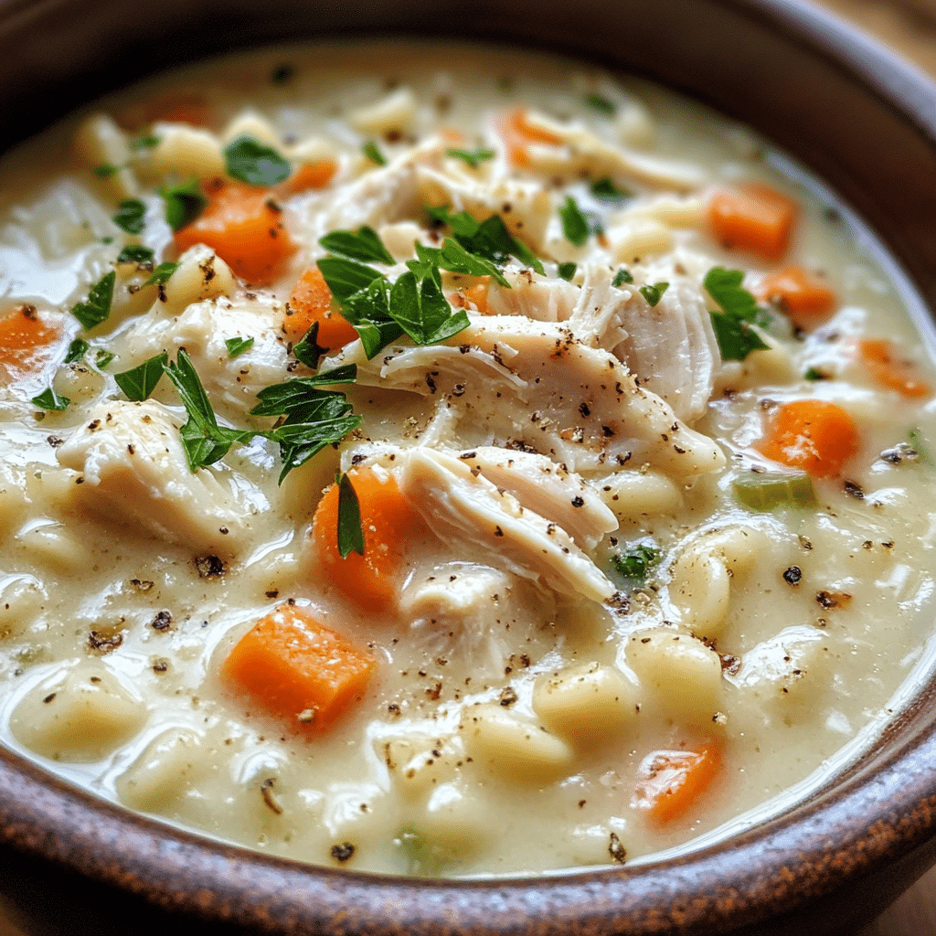 Creamy Italian Chicken Soup with Pastina