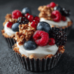 Frozen Yogurt Granola Cups with Fresh Berries