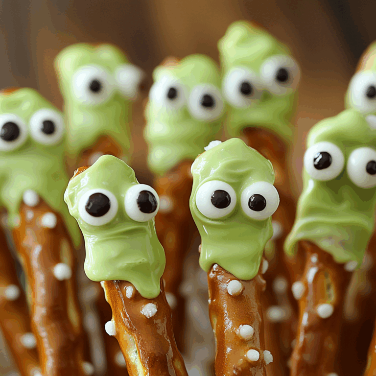 Fun Green Pretzel Sticks with White Chocolate