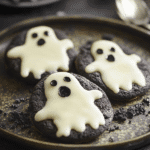 Ghost Cookies with White Chocolate and Black Cocoa