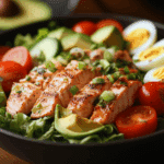 Grilled Salmon Cobb Salad with Mustard Vinaigrette