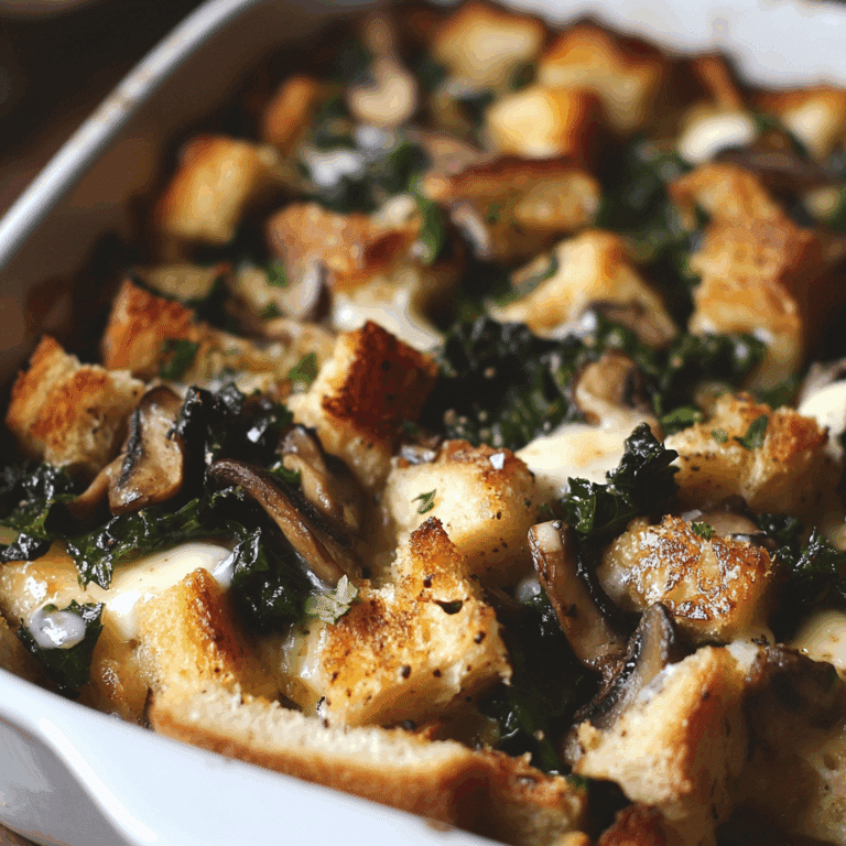 Kale and Mushroom Strata