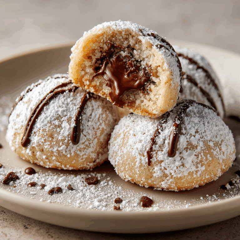 Nutella-Stuffed Snowball Cookies