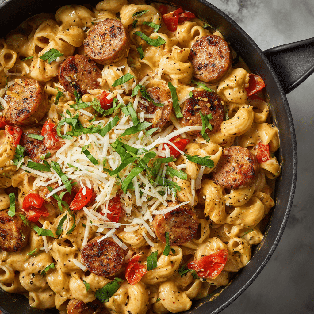 One Pot Creamy Cajun Sausage Pasta