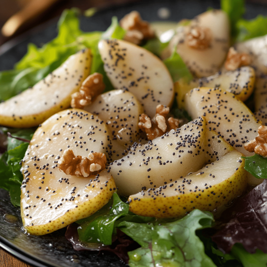 Pear Salad with Poppy Seed Dressing