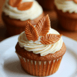 Pumpkin Cupcakes with Buttercream Leaves