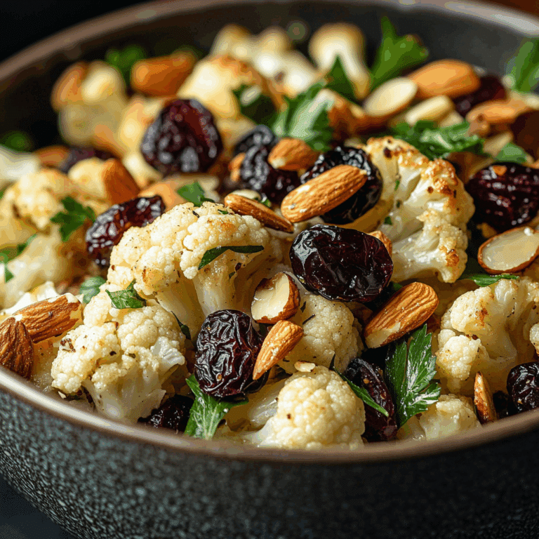 Roasted Cauliflower Salad with Almonds and Cherries