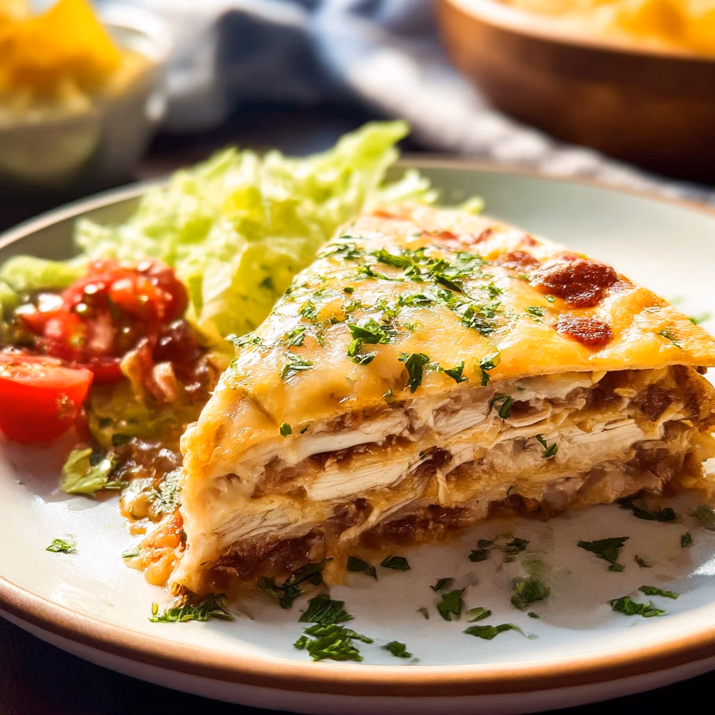 4-Ingredient Chicken Quesadilla Casserole
