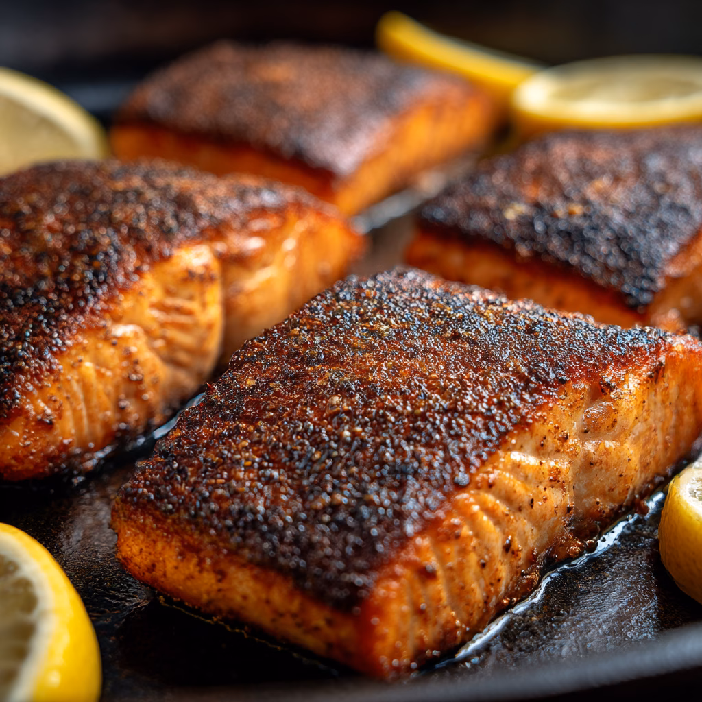 Blackened Salmon with Crispy Skin