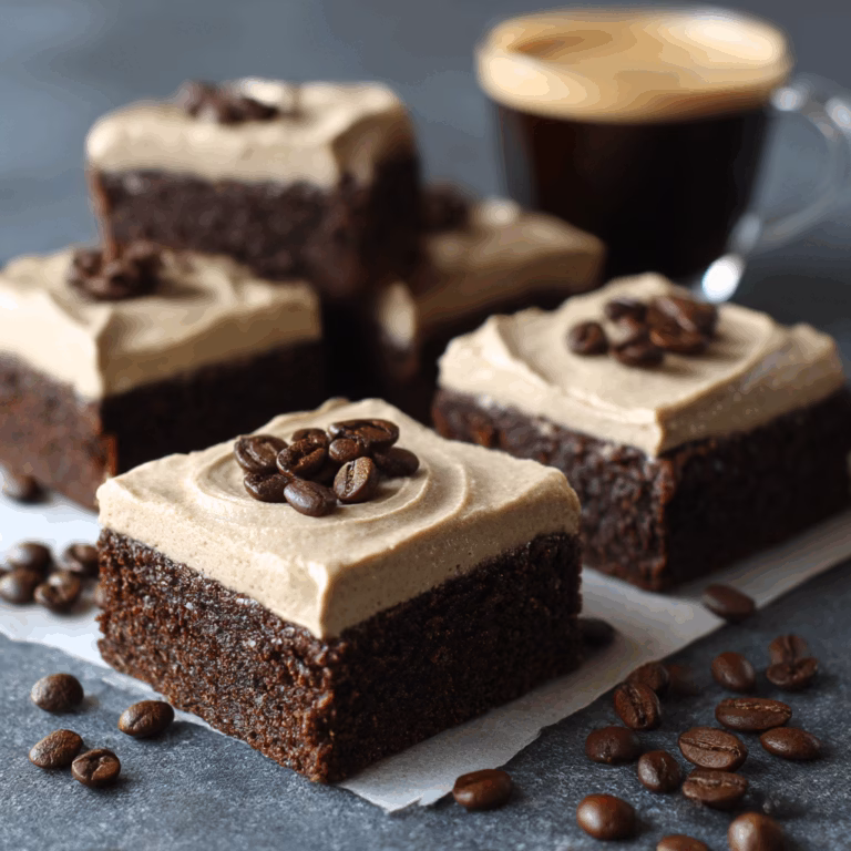 Coffee Brownies with Creamy Coffee Frosting