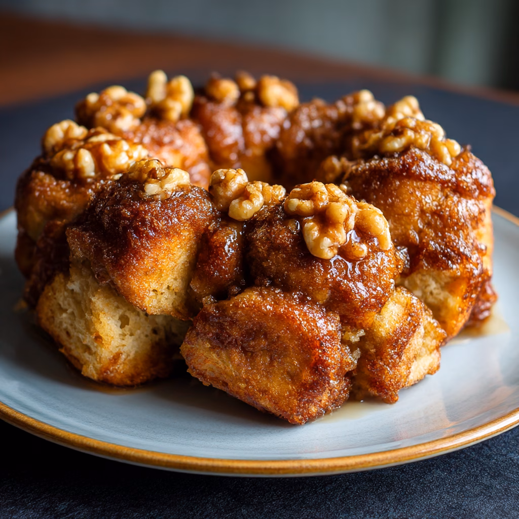 Homemade Monkey Bread with Cinnamon and Walnuts