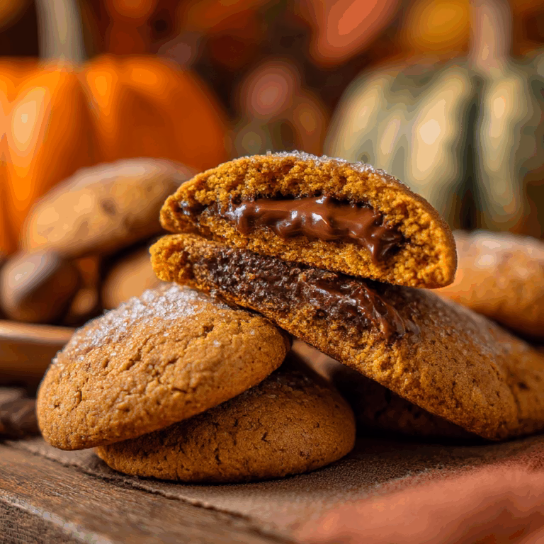 Pumpkin Nutella Stuffed Cookies