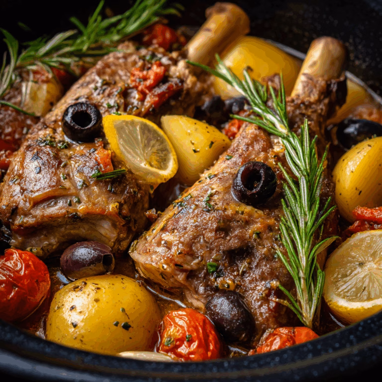 Slow Cooker Greek Lamb Shanks